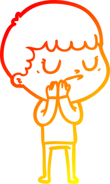 Bir insan tarafından çizilen huysuz bir çocuğun sıcak çizgi çizimi.