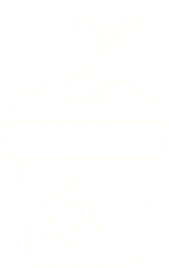 Bir insan tarafından çizilmiş saksı bitkisi tebeşiri.