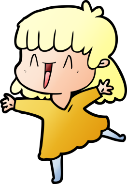 Bir insan tarafından çizilmiş karikatür kadın.