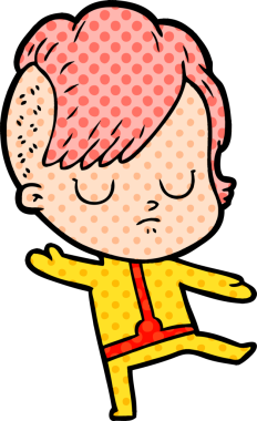 Bir insan tarafından çizilmiş karikatür kadın.