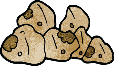 Bir insan tarafından çizilmiş karalama taşları.