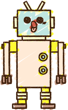 Bir insan tarafından çizilen robot tebeşiri.