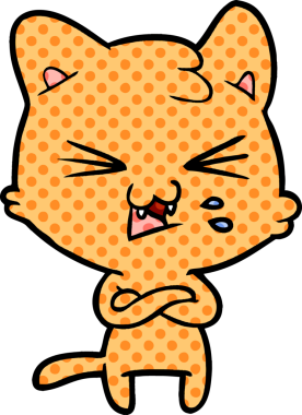 Bir insan tarafından çizilmiş kedi tıslaması.