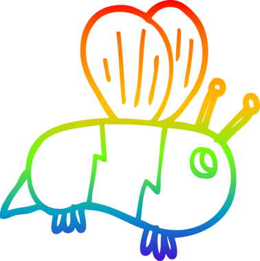 gökkuşağı gradyan çizgi çizimi bir insan tarafından çizilmiş yaban arısı