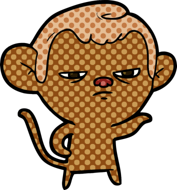 Bir insan tarafından çizilmiş çizgi maymun.