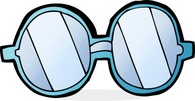 Bir insan tarafından çizilmiş çizgi film gözlükleri.