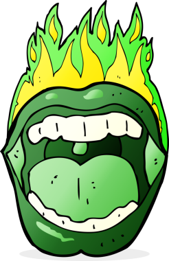 Bir insan tarafından çizilmiş cadılar bayramı ağzı çizgi filmi.