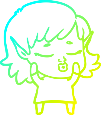 Bir insan tarafından çizilmiş güzel bir elf kızı çizimi.