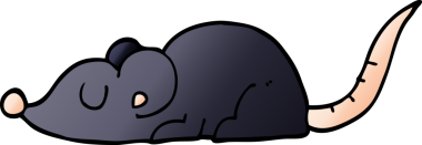 bir insan tarafından çizilmiş siyah bir fare