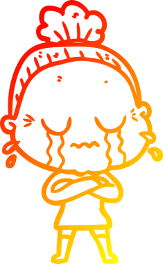 Bir insan tarafından çizilmiş, ağlayan bir karikatür çizimi.