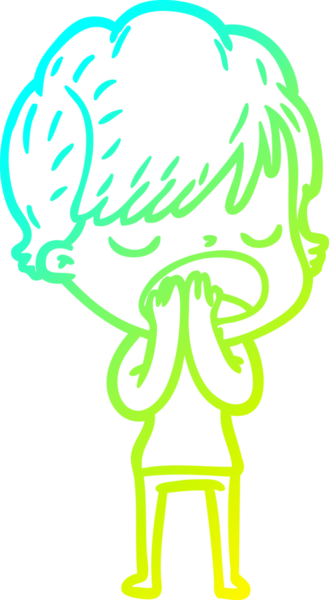 Bir insan tarafından çizilmiş bir karikatür kadın çizimi.