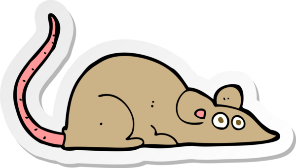 Bir insan tarafından çizilmiş çizgi film faresinin çıkartması.