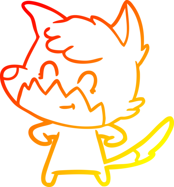 Bir insan tarafından çizilmiş, karikatür, arkadaş canlısı tilki çizimi.