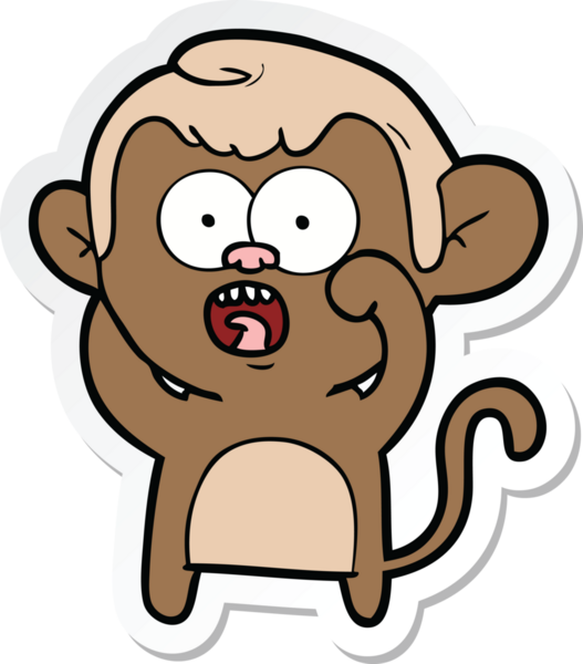 Bir insan tarafından çizilmiş bir karikatür çıkartması.