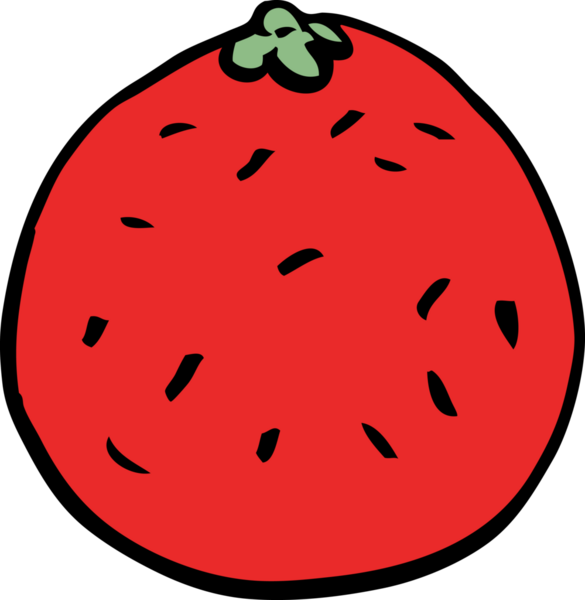 Bir insan tarafından çizilmiş karalama domatesi.