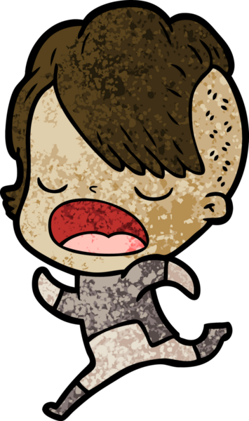 Bir insan tarafından çizilmiş havalı hippi kız çizgi filmi.