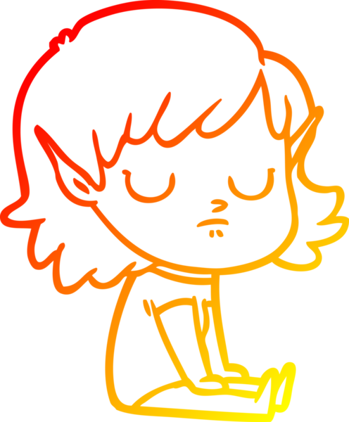 Bir insan tarafından çizilmiş çizgi film karakteri bir elf kızı çizimi