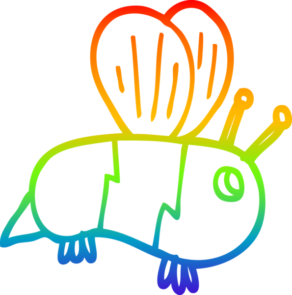 gökkuşağı gradyan çizgi çizimi bir insan tarafından çizilmiş yaban arısı