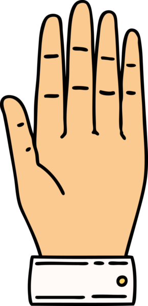 Bir insan tarafından çizilmiş geleneksel bir el dövmesi.