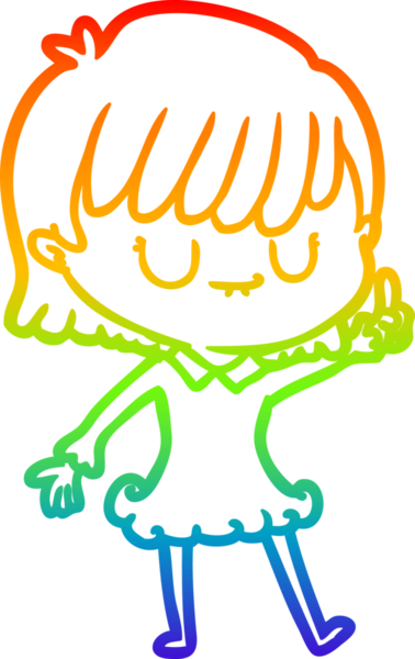 gökkuşağı gradyan çizimi bir insan tarafından çizilmiş bir karikatür kadın