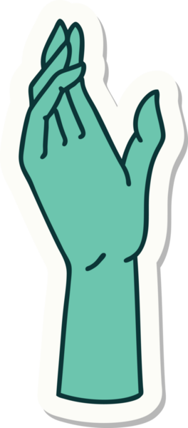 Bir insan tarafından çizilmiş geleneksel bir el dövmesi çıkartması.