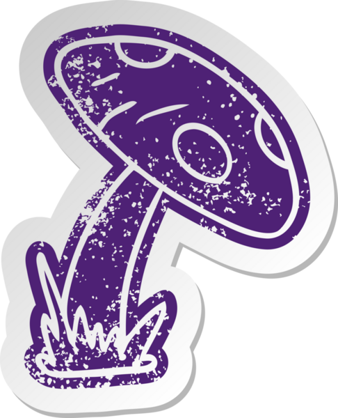 Bir insan tarafından çizilmiş kurbağa dışkısının eski bir karikatür çıkartması.