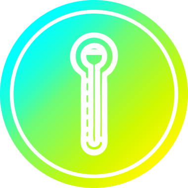 cam termometre dairesel simgesi, bir insan tarafından çizilmiş.