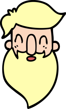 Bir insan tarafından çizilmiş karalama sakallı adam.