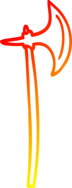 Bir insan tarafından çizilmiş bir baltanın sıcak çizgi çizimi