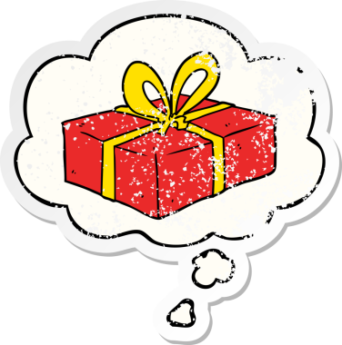 Düşünce baloncuğuyla paketlenmiş bir çizgi film insan tarafından çizilmiş yıpranmış bir çıkartma gibi.