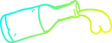 Bir insan tarafından çizilmiş bir şişe çikolatalı sütün soğuk çizgi çizimi.