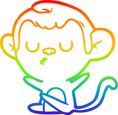 gökkuşağı gradyan çizgi çizimi bir insan tarafından çizilmiş bir maymun