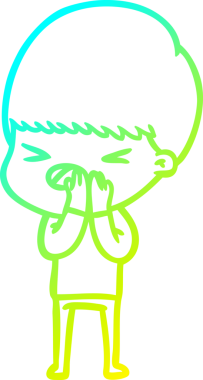 Bir insan tarafından çizilen bir çizgi filmin soğuk gradyan çizimi.