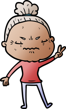 Çizgi film bir insan tarafından çizilmiş yaşlı bir kadın tarafından rahatsız edildi.