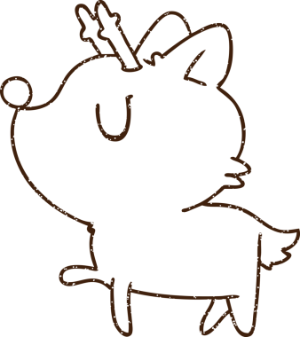 Bir insan tarafından çizilmiş ren geyiği kömürü.