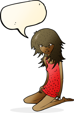 Bir insan tarafından çizilmiş konuşma balonu olan güzel bir kız.