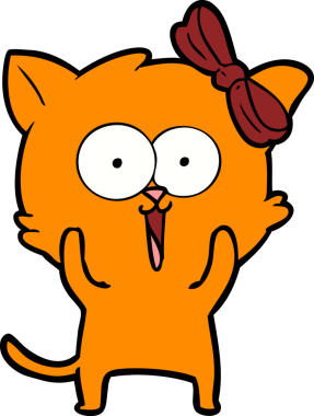 Bir insan tarafından çizilmiş çizgi film kedisi.