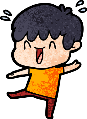 Bir insan tarafından çizilmiş gülen çocuk.