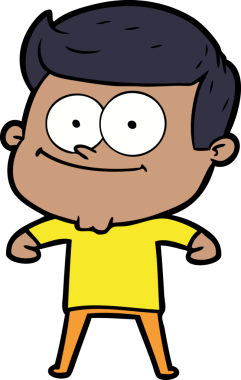 Bir insan tarafından çizilmiş mutlu bir adam.