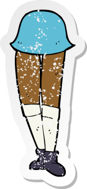 Bir insan tarafından çizilmiş bir kadın bacağının gerilimli çıkartması.