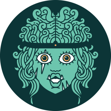 Bir insan tarafından çizilmiş Ork barbar karakter simgesi