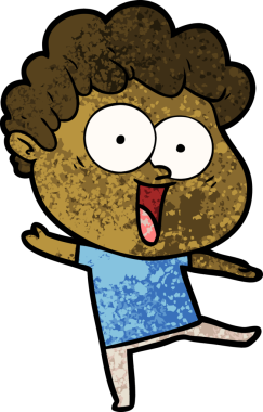 Bir insan tarafından çizilmiş mutlu bir adam.