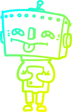 Bir insan tarafından çizilmiş soğuk gradyan robot çizimi