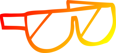 Bir insan tarafından çizilmiş çizgi film güneş gözlüğü çizimi.