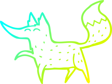 Bir insan tarafından çizilmiş bir tilki çizgi çizimi.