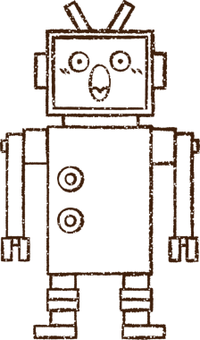 Robot Kömür Bir insan tarafından çizilmiş