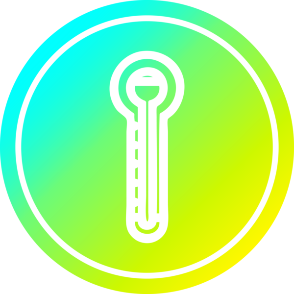 cam termometre dairesel simgesi, bir insan tarafından çizilmiş.