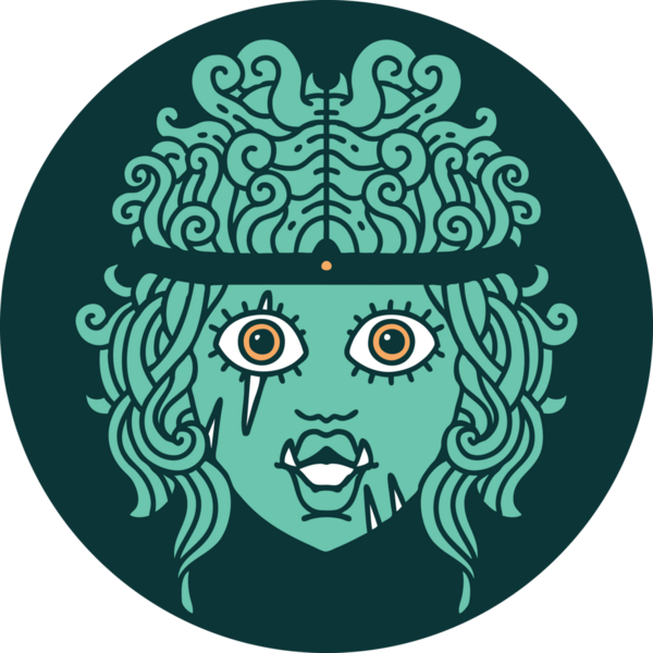 Bir insan tarafından çizilmiş Ork barbar karakter simgesi