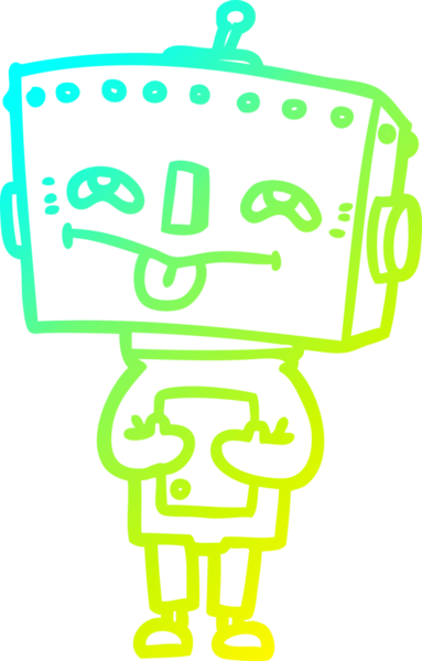 Bir insan tarafından çizilmiş soğuk gradyan robot çizimi