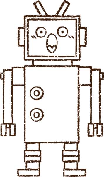 Robot Kömür Bir insan tarafından çizilmiş